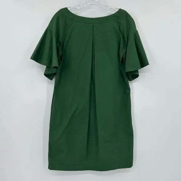 Maeve Anthropologie Green Flutter Sleeve Cotton Shift Dress Pockets Womens Sz XS - Picture 9 of 12